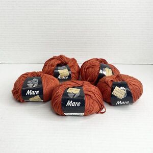 Lana Grossa Mare Ribbon Yarn Linen Cotton Rayon (50g each) Lot of 5 Rust Orange